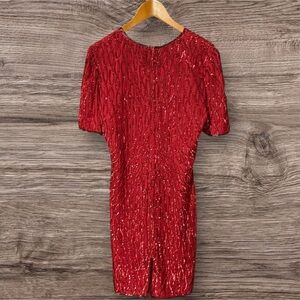 Vintage Laurence Kazar 100% Silk Beaded Cocktail Dress